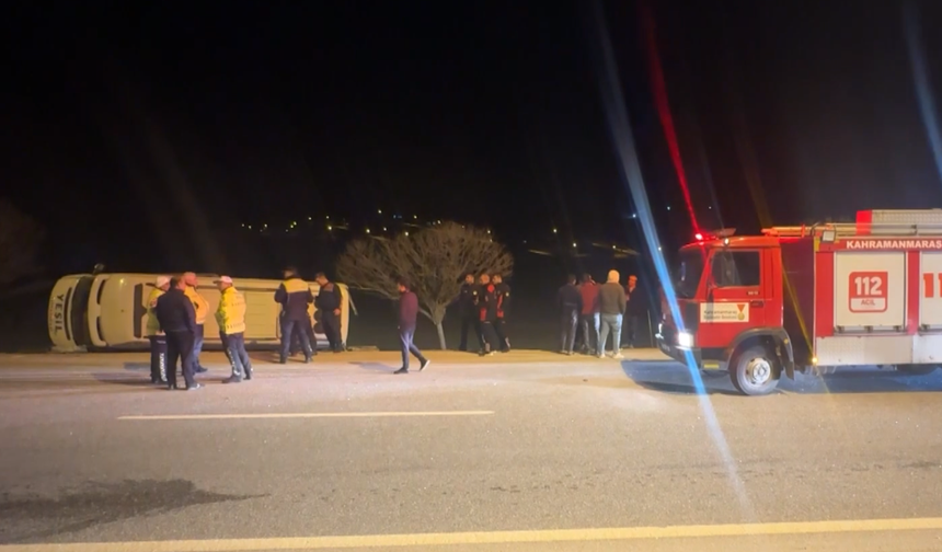 Kahramanmaraş'ta feci kaza: Minibüs devrildi 11 kişi yaralandı