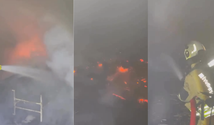 Pazarcık'ta çiftlikte çıkan yangın kontrol altına alındı