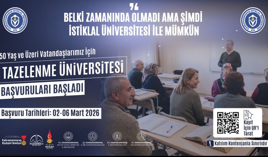 Kahramanmaraş'ta 50 Yaş Üstüne Üniversite Kapısı Aralanıyor: Başvurular Başladı!
