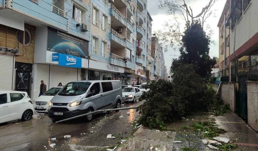 Şanlıurfa'da fırtınada üzerine elektrik direği devrilen otomobildeki 2 kişi yaralandı