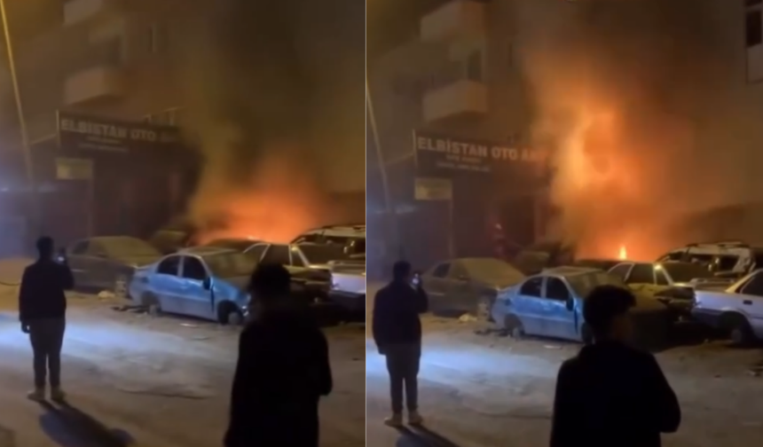Elbistan Sanayi Sitesi’nde Araç Yangını Korkuttu!