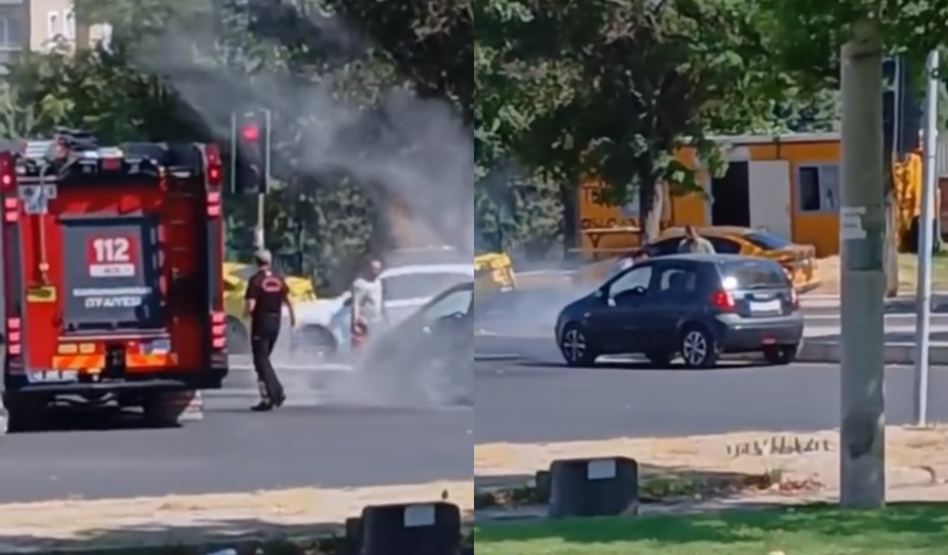 Kahramanmaraş’ta Seyir Halindeki Araç Alev Aldı!