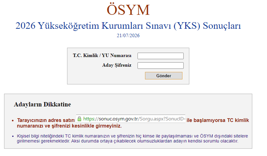 YKS SONUÇLARI AÇIKLANDI! YKS -2026 ÖSYM SORGULAMA EKRANI, TERCİH SÜRECİ NE ZAMAN BAŞLIYOR?