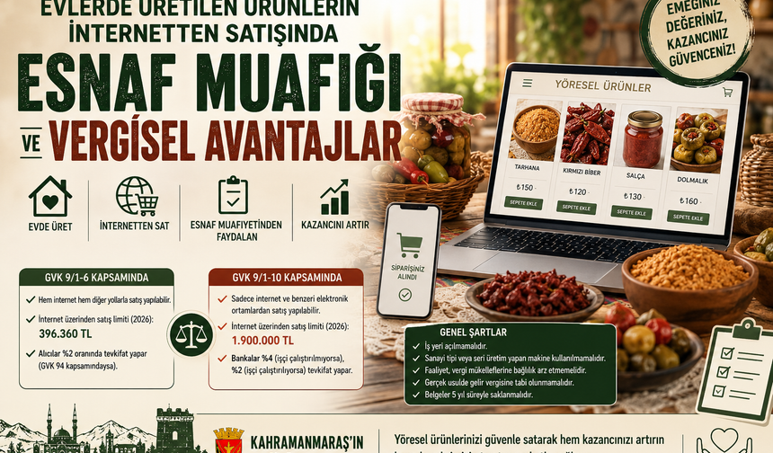 Resul Purkaya Yazdı: "Evlerde Üretilen Ürünlerin İnternetten Satışında Esnaf Muaflığı ve Vergisel Avantajlar"