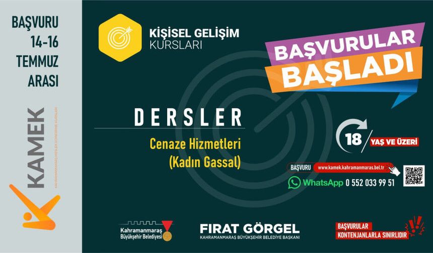 Kahramanmaraş’ta Kadınlara Özel Gassallık Kursu Başladı! Başvurular Açıldı