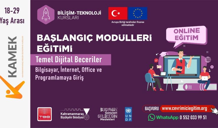 Kahramanmaraşlı Gençler Dijital Geleceğe KAMEK ile Hazırlanacak! Başvurular Başladı