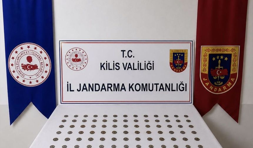 Kilis'te tarihi eser operasyonunda 107 sikke ele geçirildi