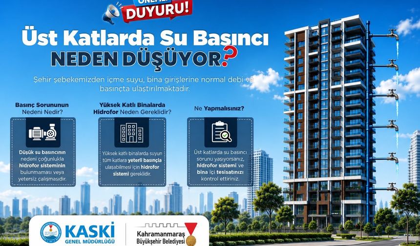KASKİ'den Kritik Su Basıncı Uyarısı: Üst Katlarda Su Akmıyorsa Sebebi Bu Olabilir!