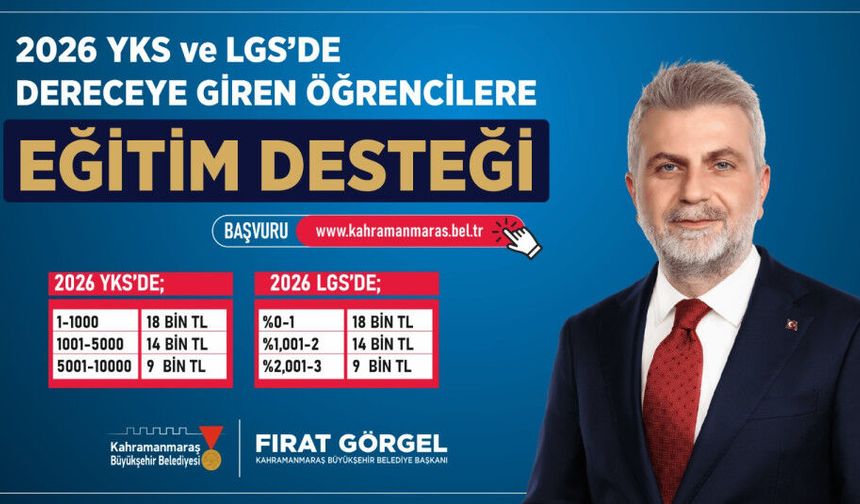 Kahramanmaraş’ta LGS ve YKS Derecesi Yapan Öğrencilere 18 Bin TL’ye Kadar Destek