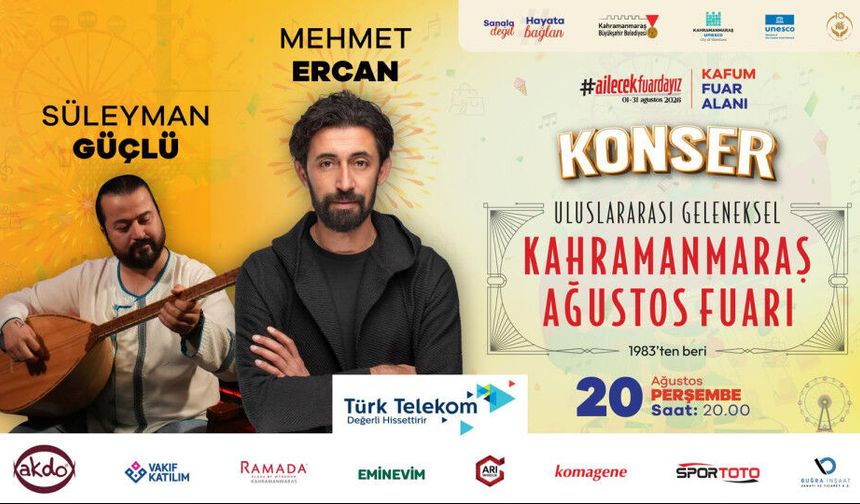 Ağustos Fuarı’nda Türkü ve Şiir Şöleni: Süleyman Güçlü ve Mehmet Ercan Aynı Sahneyi Paylaşacak!