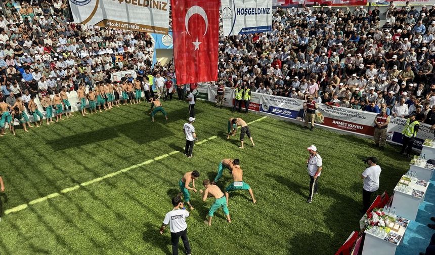 Bertiz'de 30. Geleneksel Bertiz Boyalı Şalvar Güreşlerine Yoğun İlgi!