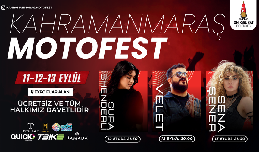 Kahramanmaraş'ta Dev Festival: Sena Şener, Velet ve Sura İskenderli Sahne Alacak!