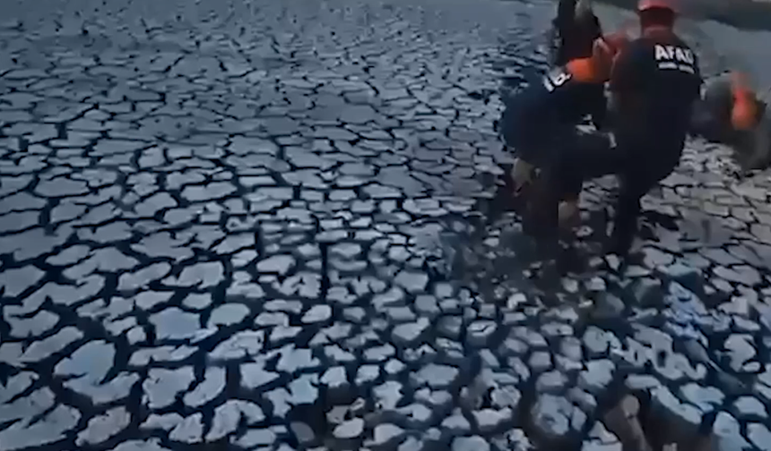 Kahramanmaraş'ta Korku Dolu Anlar: Bataklığa Saplanan Yaşlı Adam Halatlarla Kurtarıldı!