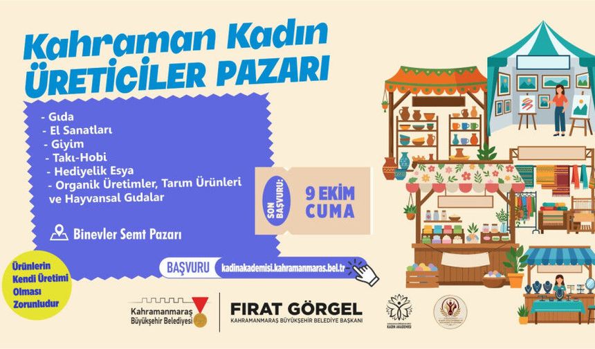 Kahramanmaraş’ta Kadın Emeğine Dev Destek: Kahraman Kadın Üreticiler Pazarı Kuruluyor!