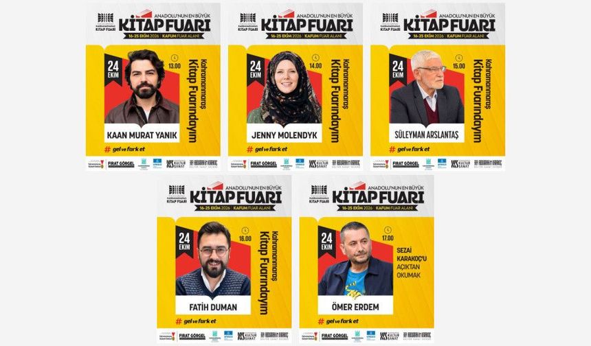 Kahramanmaraş Kitap Fuarı’nda Cumartesi Şöleni! KAFUM’da 5 Dev İsim Sahne Alacak