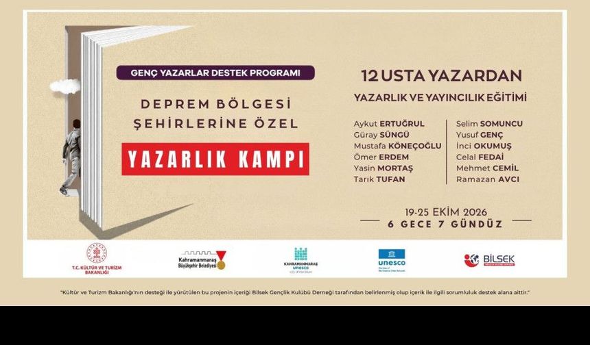 Edebiyat Şehri Kahramanmaraş’ta "Genç Yazarlara Destek" Kampı Başlıyor